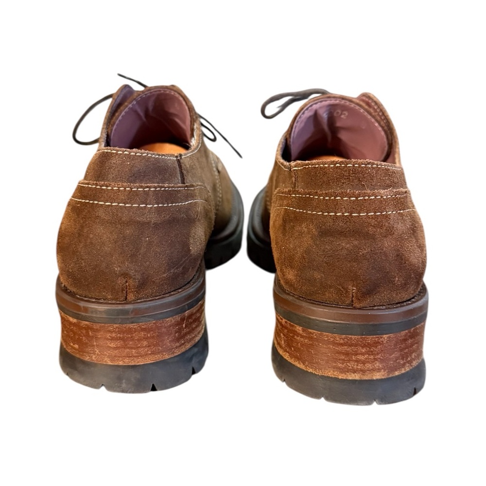 American Eagle Outfitters Brown Suede Platform Derby Shoes - Picture 2 of 9